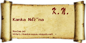 Kanka Nóna névjegykártya